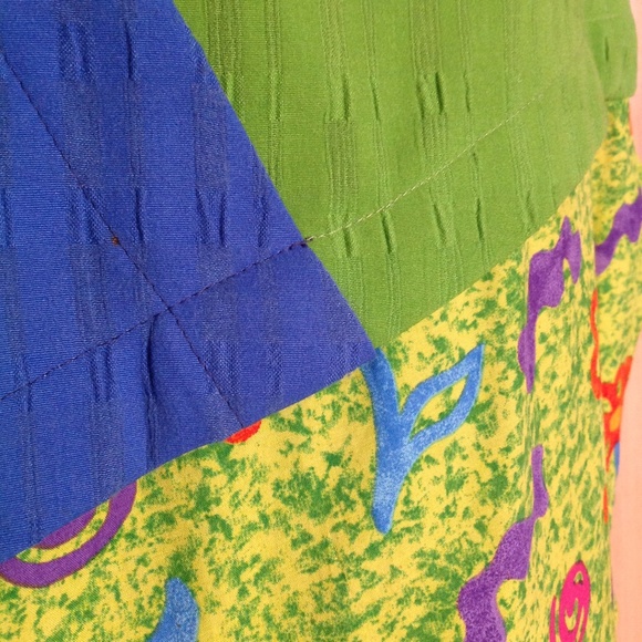 Asymmetrical Mixed Material Boho Lagenlook Top - Picture 3 of 5